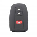 Kcpros 2pcs Rubber Silicone 3 Buttons Smart Key Fob Cover Case Protector Keyless With Keychain For Toyota Prius Rav4 Highlander 