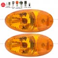 Niuparts Front Turn Signal Light Amber Lens With Led Bulbs Driver Passenger Side Fits 1997-2011 Kenworth T2000