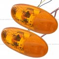 Niuparts Front Turn Signal Light Amber Lens With Led Bulbs Driver Passenger Side Fits 1997-2011 Kenworth T2000