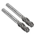 2pcs Spiral Flute Thread Taps 1 2-13 Unc 2b Machine Threading Tap Bit Uncoated Screw Tapping Repair Tool M2 High-speed Steel