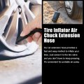 X Autohaux 20 Tire Inflator Air Pump Hose Adapter Extension Locking Chuck Tube Connection For Standard America Valve With