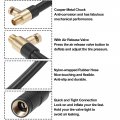 X Autohaux 20 Tire Inflator Air Pump Hose Adapter Extension Locking Chuck Tube Connection For Standard America Valve With