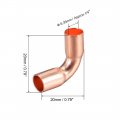 Uxcell 1 4-inch 6 35mm Id 90 Degree Copper Elbow Short-turn Pipe Fitting Connector With Two Cups For Sweat Connection 5pcs