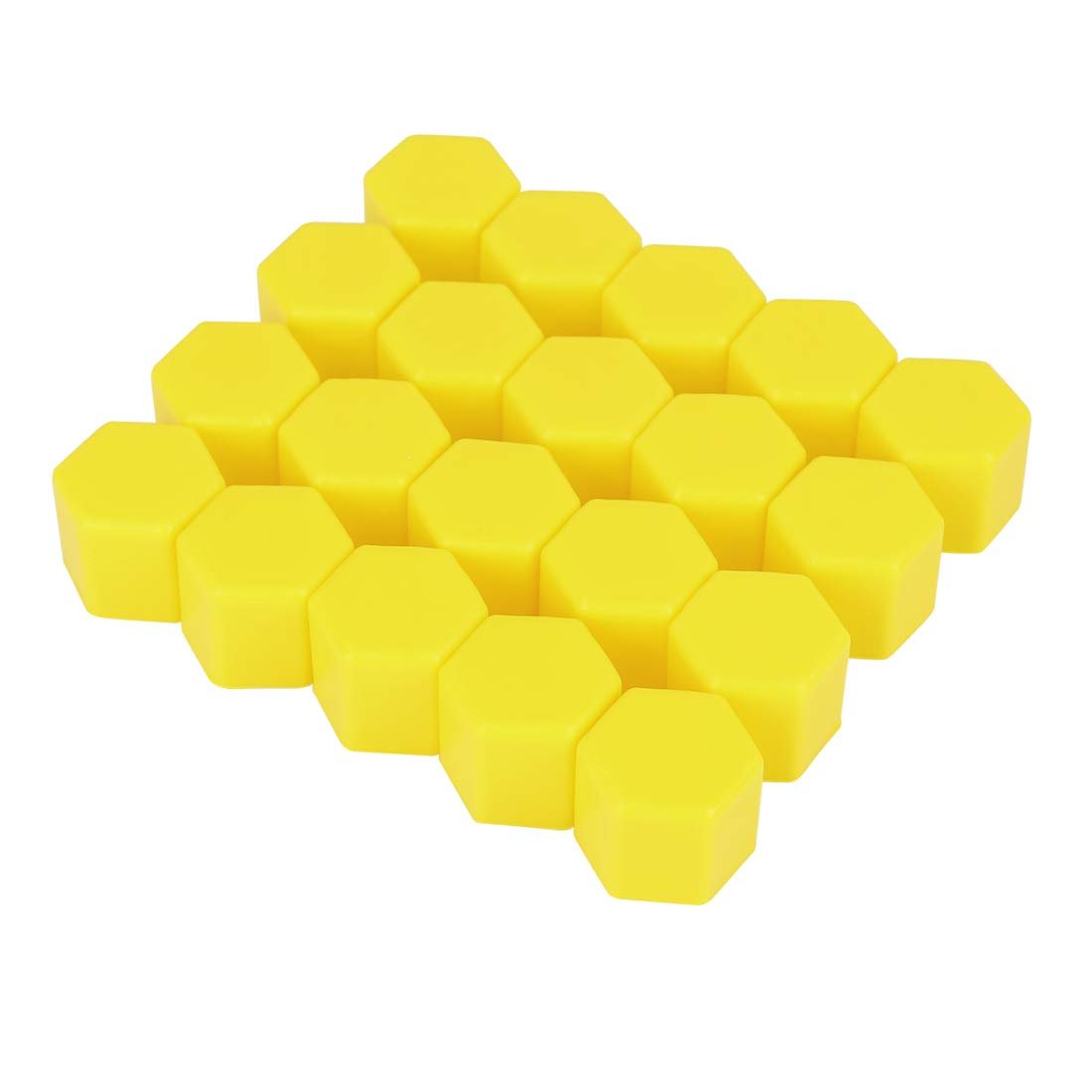 20pcs 21mm Universal Yellow Silicone Wheel Nut Lug Hub Screw Rim Bolt Covers Tyres Caps For Automotive