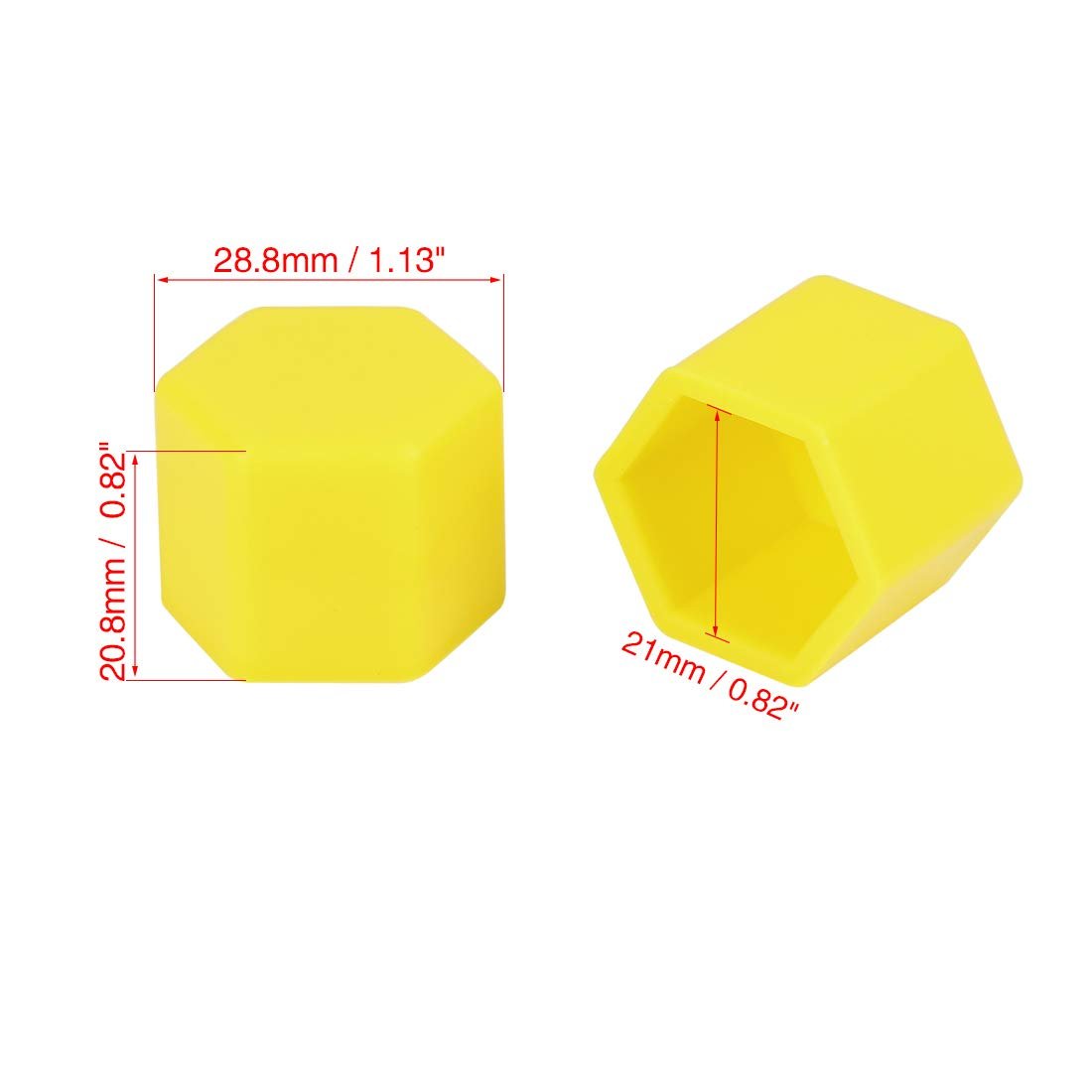 20pcs 21mm Universal Yellow Silicone Wheel Nut Lug Hub Screw Rim Bolt Covers Tyres Caps For Automotive
