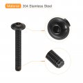 Uxcell Flanged Button Head Socket Cap Screws 25pcs M4x30mm 304 Stainless Steel Black Oxide Drive Fasteners Bolts Fully Thread