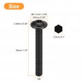 Uxcell Flanged Button Head Socket Cap Screws 25pcs M4x30mm 304 Stainless Steel Black Oxide Drive Fasteners Bolts Fully Thread