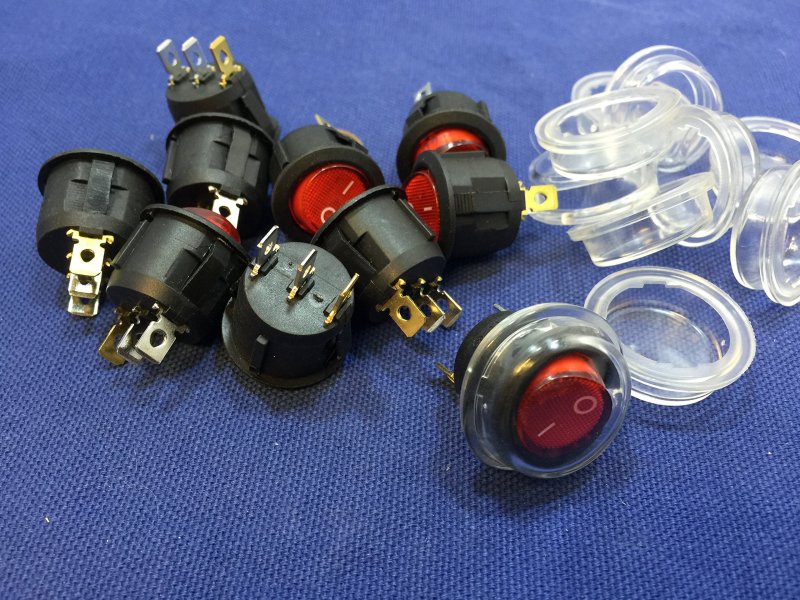 10 Pcs Waterproof Ac 6a 250v Red Light On Off Spst Round Boat Rocker Switch B18