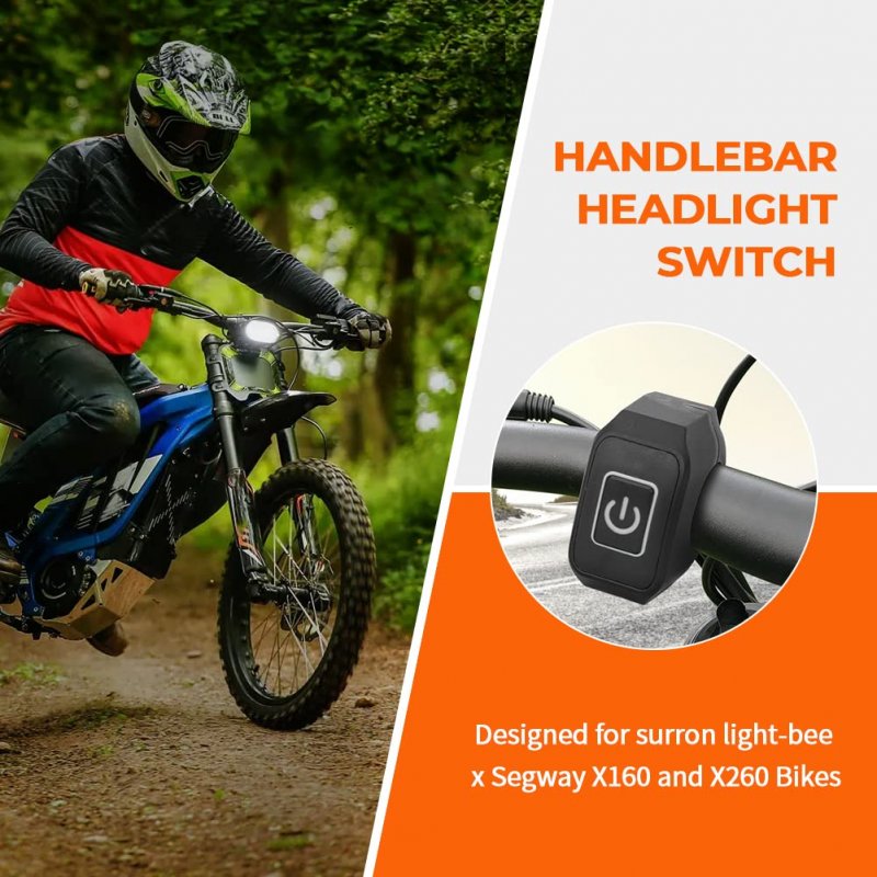 Motoqueen Headlight Kill Switch For Sur Ron Segway X260 X160 Sur-ron Light Bee X Plug And Play Waterproof Handlebar Help Save