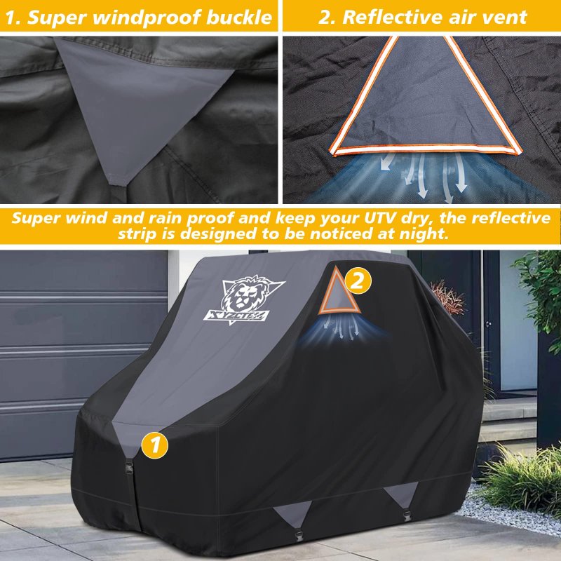 Xyzctem Utv Cover Outdoor Waterproof All-weather Protection For Polaris Rzr Can-am Yamaha Honda Kawasaki Suzuki And More With