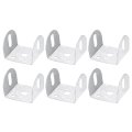 6 Pcs U Bracket For 1 77 Panels 39 X 45 34mm Metal Shaped Fasteners Brackets Guardrail Or Partitions Connection Silver 
