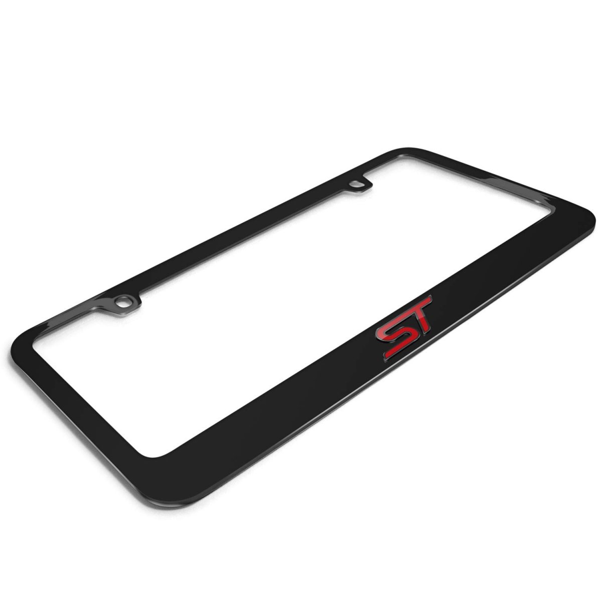 Ford Focus St In 3d Dark Gray Letters On Black Metal License Plate Frame