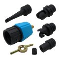 Blue Paddle Board Pump Adapter Inflatable Adaptor Compressor With 4 Conventional Air Valve Nozzles Attachment For Kayaks Rubber 