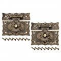 Uxcell 2 Sets Wood Case Chest Box Rectangle Clasp Closure Hasp Latches Bronze Tone 68 X 58mm