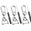 Teamwill 3 Sets Keychain Clip Bag Belt Ring Key 360 D-ring Buckle Holder With Screwdriver Car Bright Silver 