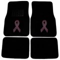 Carscover Pink Ribbon Breast Cancer Awareness Crystal Diamond Bling Rhinestone Studded Carpet Car Suv Truck Floor Mats 4 Pcs 