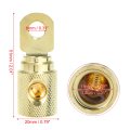 2pcs Amp Input Reducer Copper 0 Gauge Car Stereo Audio Awg Pin Power Ground Wire Gold Tone