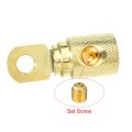2pcs Amp Input Reducer Copper 0 Gauge Car Stereo Audio Awg Pin Power Ground Wire Gold Tone