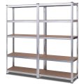 Giantex 2 Pcs 5-tier Storage Shelves Garage Shelving Units Tool Utility Heavy Duty Metal Racks Adjustable Height Space-saving 