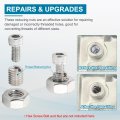 4 Pcs 316 Stainless Steel Reducing Nut M10x1 5 Male To M6x1 Female 12mm Length Thread Repair Insert Nuts For Industrial And