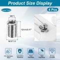 4 Pcs 316 Stainless Steel Reducing Nut M10x1 5 Male To M6x1 Female 12mm Length Thread Repair Insert Nuts For Industrial And