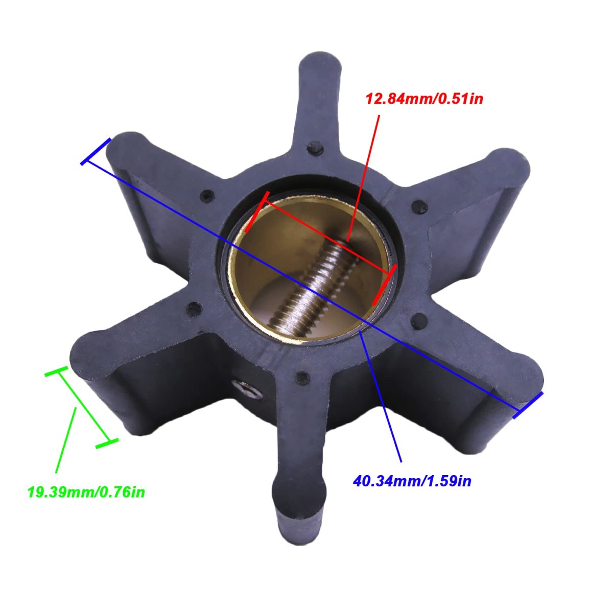 Water Pump Impeller For Jabsco 4528-0001 8293-0001 Sherwood 9979k Volvo 803729 875807-0 Johnson 09-806b Yamar 104211-42070 Cef