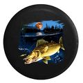 Pike Outdoors Walleye Fish In The Lake Fishing Lure At Night Full Moon Spare Tire Cover Fits Suv Camper Rv Accessories 26-27 5 