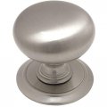 Cosmas 25 Pack 6542sn Satin Nickel Round Cabinet Hardware Knob With Backplate 1-1 4 Diameter 