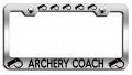 Archery Coach Chrome Metal License Plate Frame Tag Holder P30