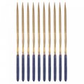Diamond Needle Files 3mm X 140mm Titanium Coated Triangle Type File Handles Hand Tool For Metal Wood Stone Marble 6pcs 