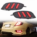 Labwork Red Rear Bumper Brake Light Reflector Lamps Replacement For 2016-2020 Civic Sedan Function As Tail And Fog Lights