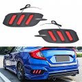 Labwork Red Rear Bumper Brake Light Reflector Lamps Replacement For 2016-2020 Civic Sedan Function As Tail And Fog Lights
