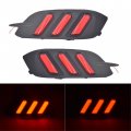 Labwork Red Rear Bumper Brake Light Reflector Lamps Replacement For 2016-2020 Civic Sedan Function As Tail And Fog Lights