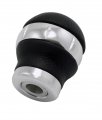 12x1 25mm Threaded 5 Speed Black Leather And Silver Billet Aluminum Round Ball Shift Knob For Subaru Impreza Wrx Sti Rs 