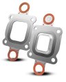 2 Pcs Exhaust Manifold Elbow Riser Gasket Fit For Dry Joint 4 3l 5 0l 7l V6 V8 Engines Replace 27-864850a02 27-864547a02 