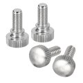 M5x10mm Knurled Thumb Screws 4pcs Brass Bolts With Shoulder Grip Knobs Fasteners Silver Tone 