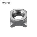 Weld Nuts M6 Square Unc Carbon Steel Machine Screw Gray 100pcs