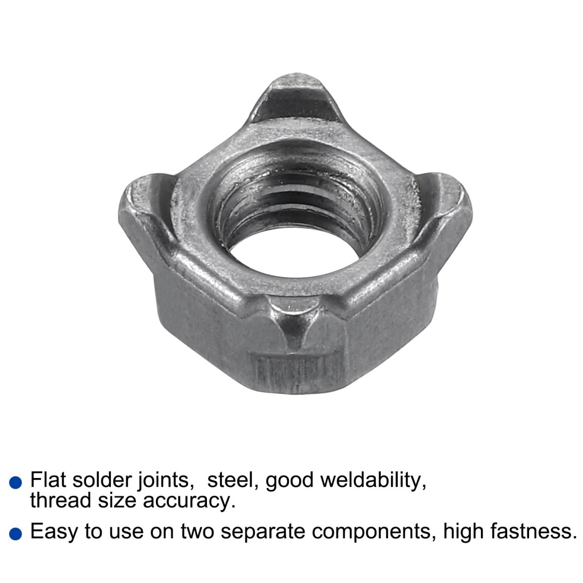 Weld Nuts M6 Square Unc Carbon Steel Machine Screw Gray 100pcs