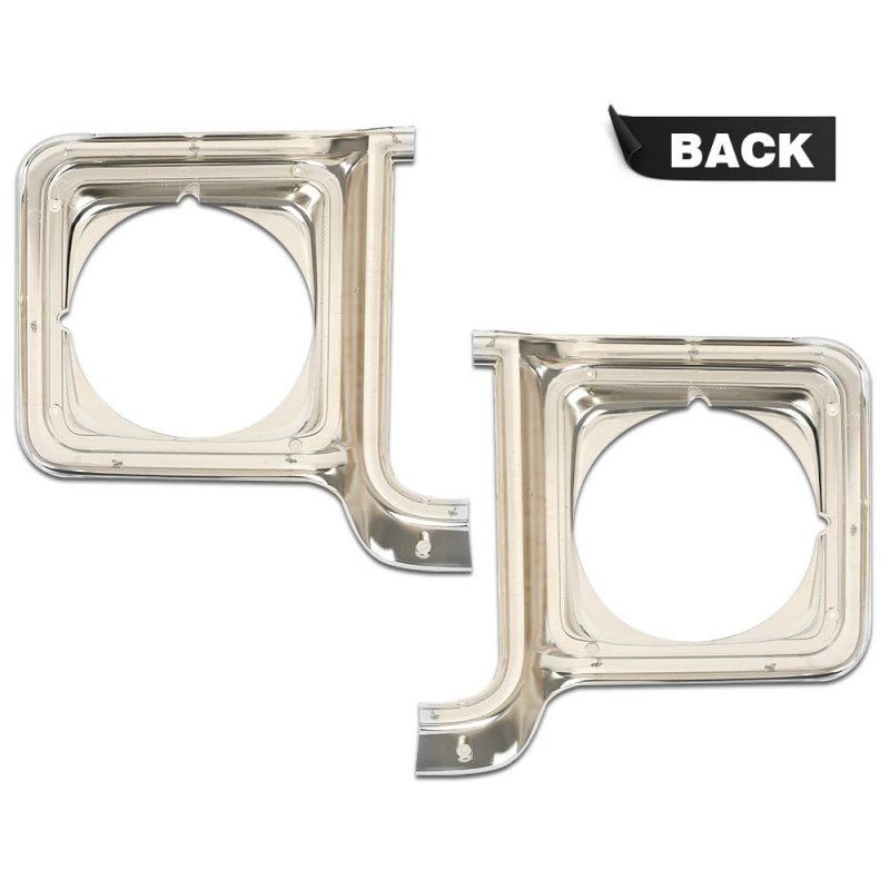 Headlight Trim Bezel Door Chrome Silver For Chevy Blazer Gmc Jimmy 1973-1978 Gm2513134 Gm2512134 376628 376627 Driver Passenger