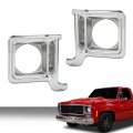 G-plus Headlight Trim Bezel Door Chrome Silver Compatible With Chevy Blazer Gmc Jimmy 1973-1978 Gm2513134 Gm2512134 376628