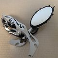 Motorcycle Flame Style Rearview Mirror For Any Cruiser Chopper Custom Chrome