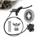 Rear Brake Kit For Mini Bike And Atv 160mm Stainless Steel Disc 53 In Hose Kazuma Roketa Bms Taotao 50cc 70cc 90cc 110cc 125cc 