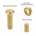 Uxcell Brass Machine Screws M3x10mm Phillips Pan Head Fastener Bolts For Furniture Office Equipment Electronics 36pcs