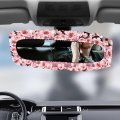 Tomeusey Cherry Blossom Car Rearview Mirrors Cover Universal Stretchy Vehicle Interior Mirror Adjust Awitch Accessories For