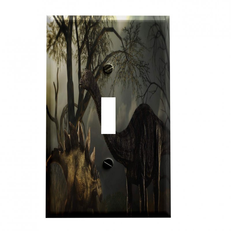 Dinosaur Brontosaurus And Stegosaurus Switchplate Switch Plate Cover