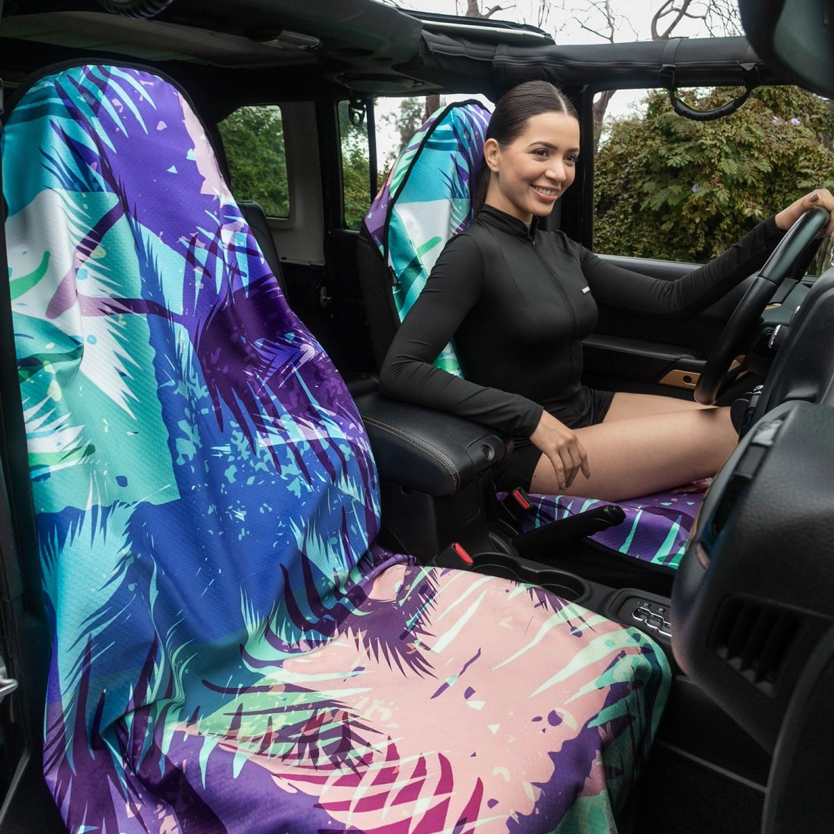 Universal Car Seat Cover With Non-slip Back Hawaii Style Portable Auto Cushion Fit For Cars Truck Suv Seats Waterproof Carseat