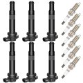 6 Ignition Coils With Iridium Spark Plugs 3-pins Fit 2007009 For Hyundai Santa Fe 2 7l V6 2006-2007 Kia Optima 2 And