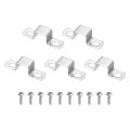 5pcs 0 4 X Square Pipe Clamp 304 Stainless Steel U Shaped Connector Bracket Heavy Duty Tube Strap Buckle With Self-tapping 