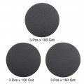 6-inch Hook And Loop Sanding Disc Wet Dry Silicon Carbide 100 120 150 Grit Assorted 9 Pcs