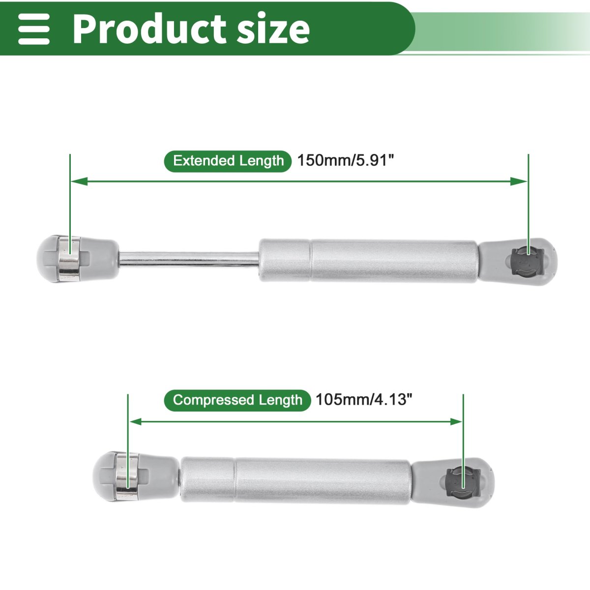 150mm 5 91 Gas Struts 156n Springs Silver Tone Carbon Steel 2 Set Rv Car Toolbox Lid Storage Box Cover Cabinet Door